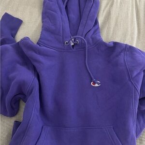 Champion Purple Hoodie with Small Logo